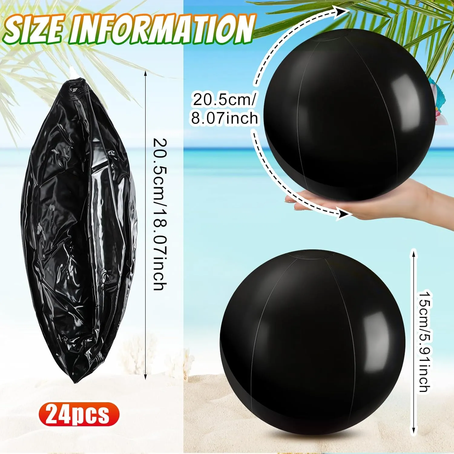 Yinder 24 Pieces Inflatable Beach Ball 6 Inches Pool Floating Ball Under The Sea Party Decorations Bubble Ocean Summer Pool Toys Party Supplies