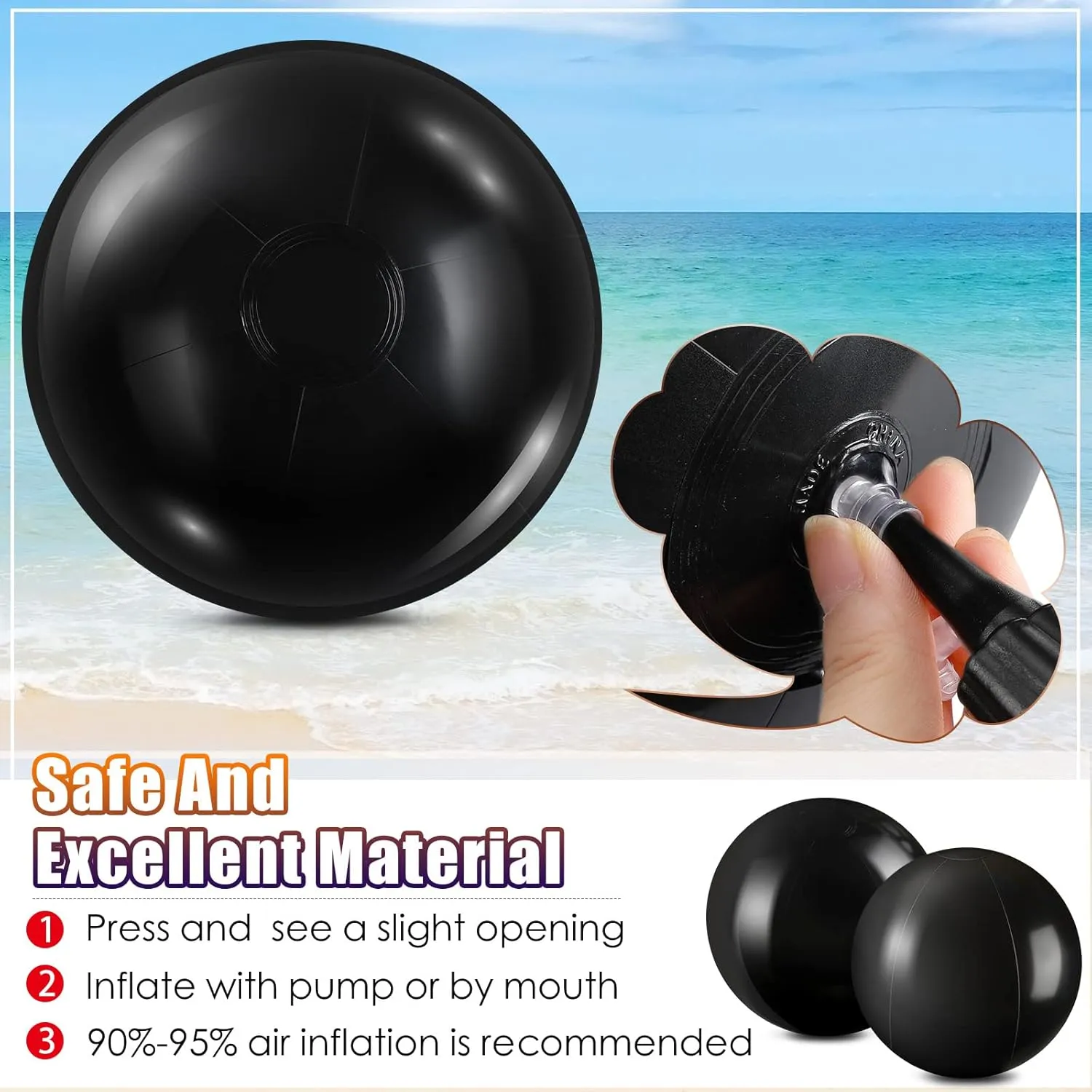 Yinder 24 Pieces Inflatable Beach Ball 6 Inches Pool Floating Ball Under The Sea Party Decorations Bubble Ocean Summer Pool Toys Party Supplies